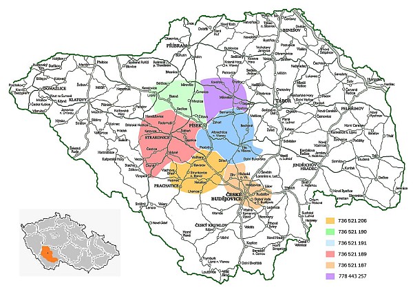 Mapa rozvozci, prodejci